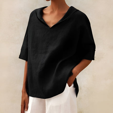 Women’s Relaxed V-Neck Tunic Blouse