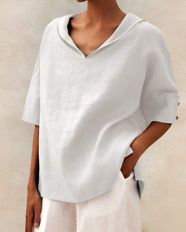 Women’s Relaxed V-Neck Tunic Blouse