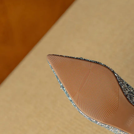 Women’s Rhinestone Buckle Pointed Toe Heels