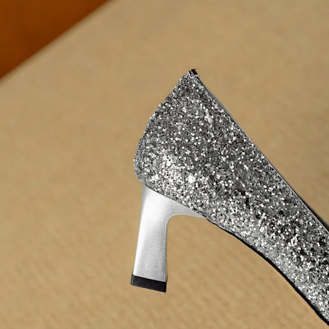 Women’s Rhinestone Buckle Pointed Toe Heels
