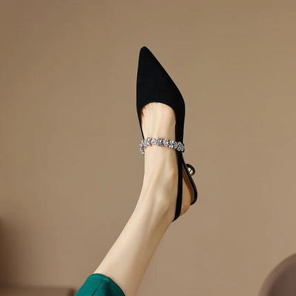 Women’s Rhinestone Strap Slingback Heels