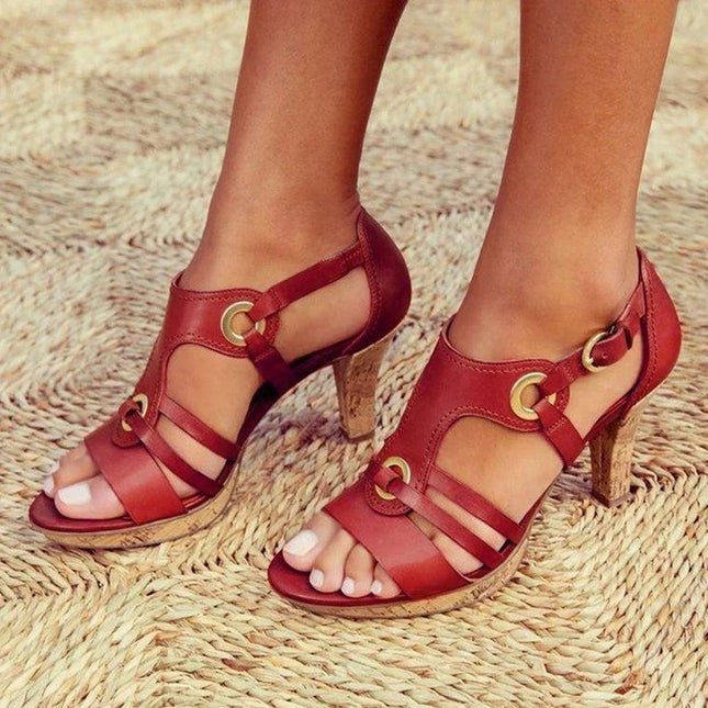 Women’s Ring Detail Strappy Heeled Sandals