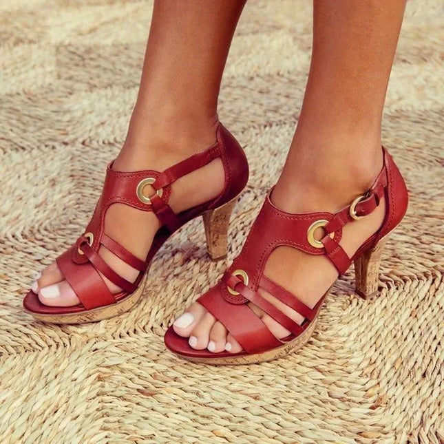 Women’s Ring Detail Strappy Heeled Sandals