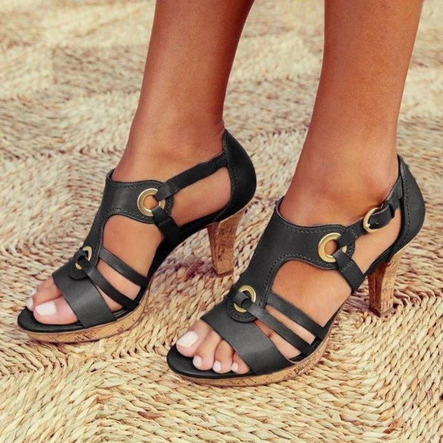Women’s Ring Detail Strappy Heeled Sandals