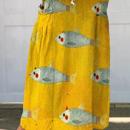 Women’s Seaside Fish Print Skirt