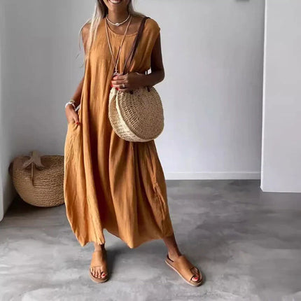 Women’s Sleeveless Boho Maxi Dress