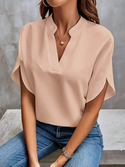Women’s Split Neck Flutter Sleeve Blouse