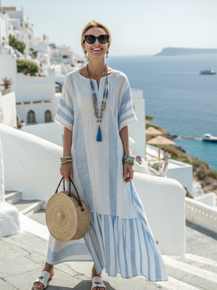 Women’s Stripe Panel Maxi Dress