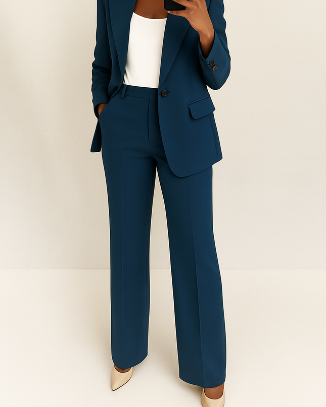 Women’s Tailored Blazer and Straight Leg Trouser Set