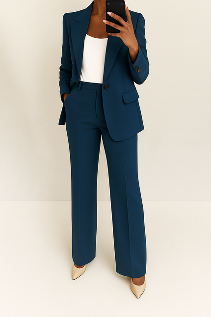 Women’s Tailored Blazer and Straight Leg Trouser Set