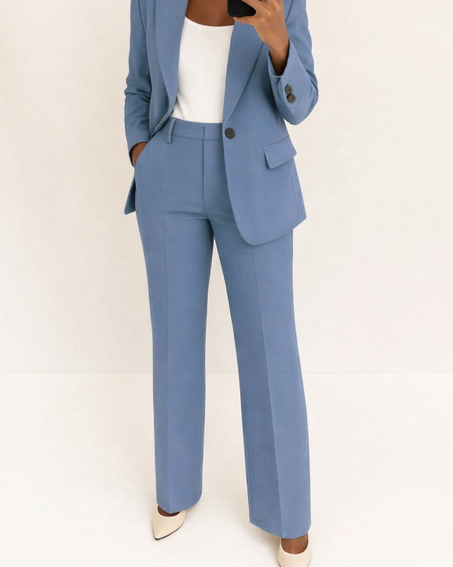 Women’s Tailored Blazer and Straight Leg Trouser Set