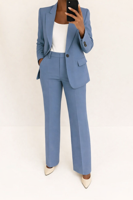 Women’s Tailored Blazer and Straight Leg Trouser Set