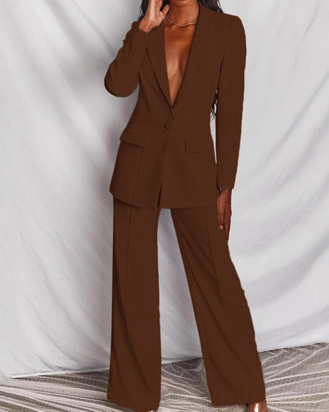 Women’s Tailored Blazer and Wide Leg Trouser Set