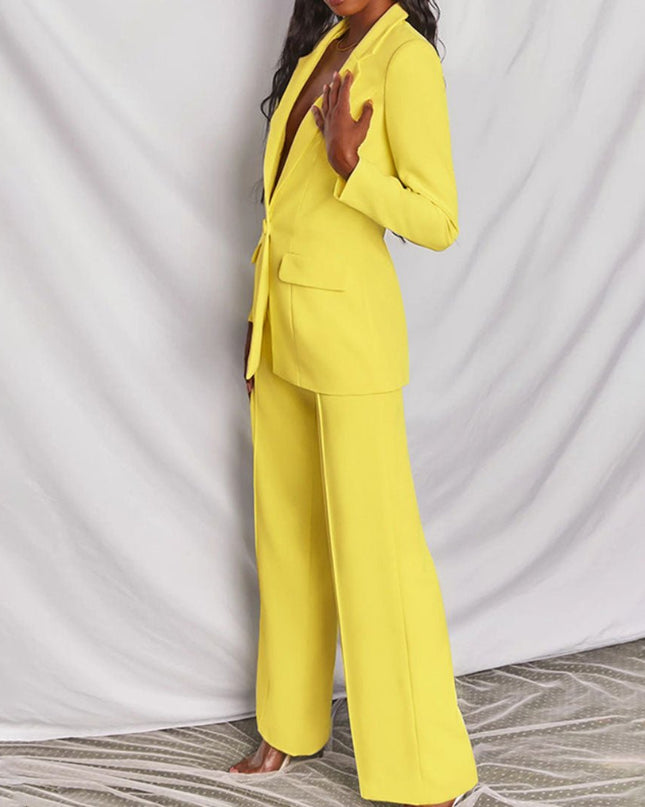 Women’s Tailored Blazer and Wide Leg Trouser Set