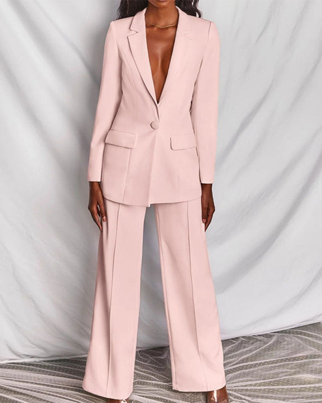 Women’s Tailored Blazer and Wide Leg Trouser Set