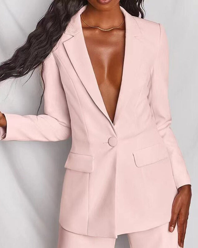 Women’s Tailored Blazer and Wide Leg Trouser Set