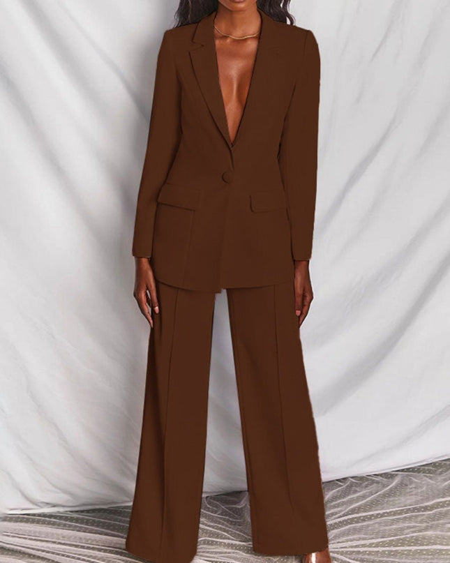 Women’s Tailored Blazer and Wide Leg Trouser Set