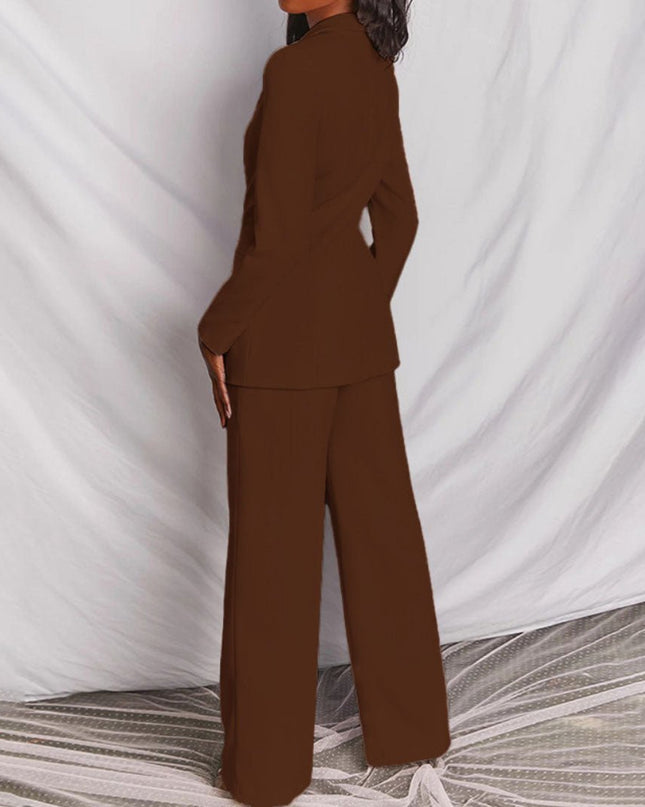 Women’s Tailored Blazer and Wide Leg Trouser Set