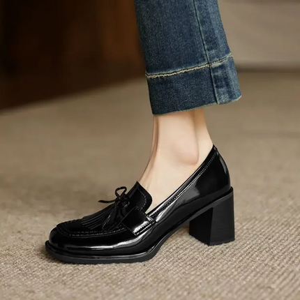 Women’s Tassel Loafer Block Heel Pumps