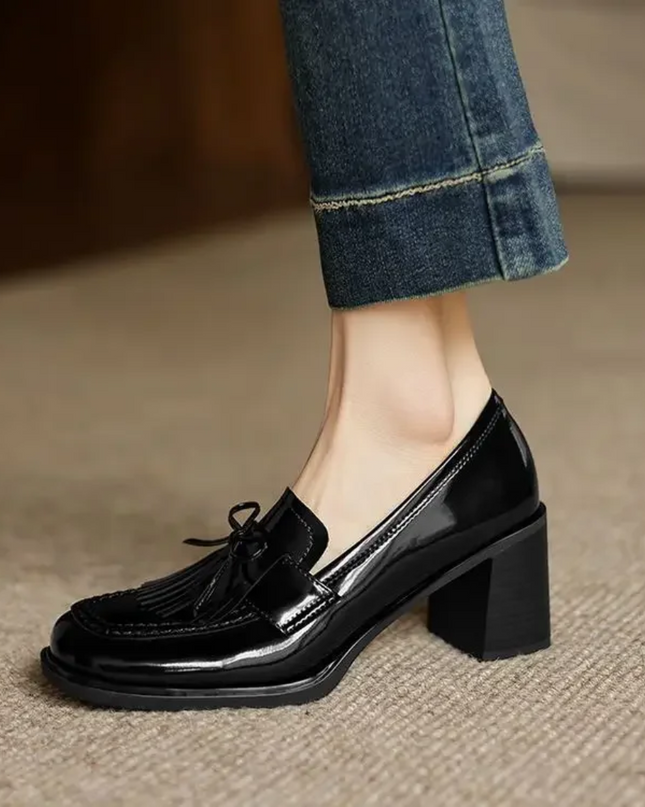 Women’s Tassel Loafer Block Heel Pumps