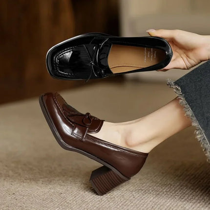 Women’s Tassel Loafer Block Heel Pumps