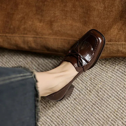 Women’s Tassel Loafer Block Heel Pumps