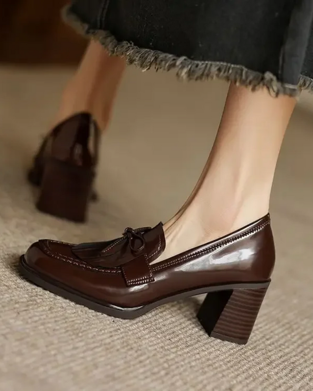Women’s Tassel Loafer Block Heel Pumps