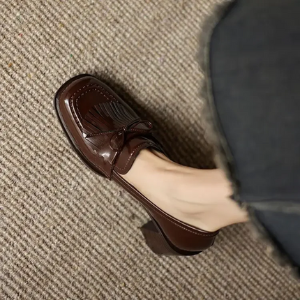 Women’s Tassel Loafer Block Heel Pumps