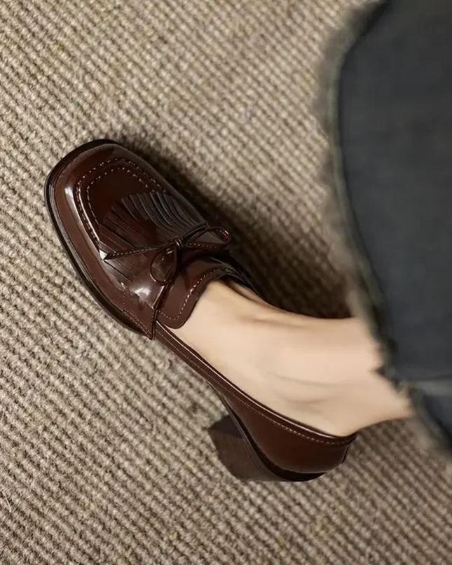 Women’s Tassel Loafer Block Heel Pumps