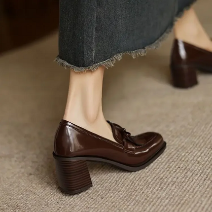 Women’s Tassel Loafer Block Heel Pumps