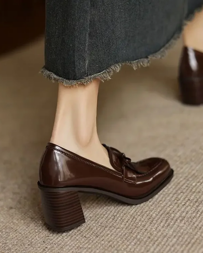 Women’s Tassel Loafer Block Heel Pumps