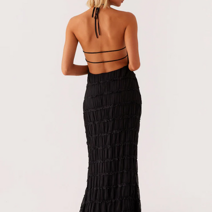 Women’s Textured Halter Maxi Dress