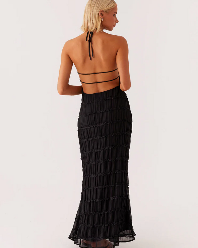 Women’s Textured Halter Maxi Dress