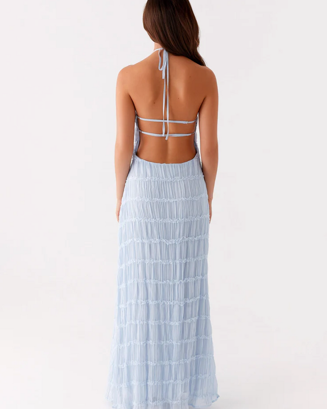 Women’s Textured Halter Maxi Dress