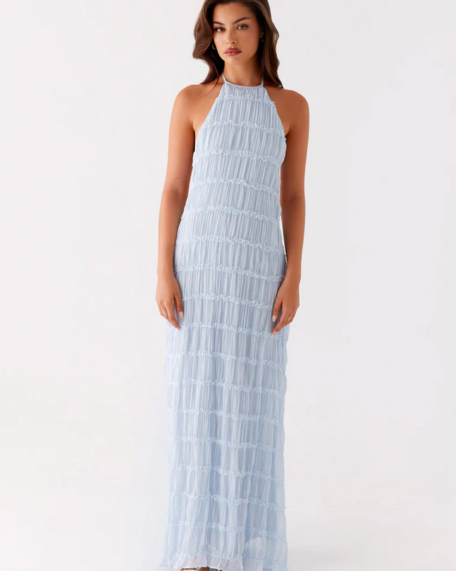 Women’s Textured Halter Maxi Dress