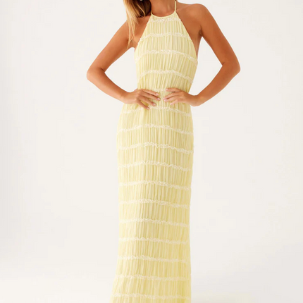 Women’s Textured Halter Maxi Dress