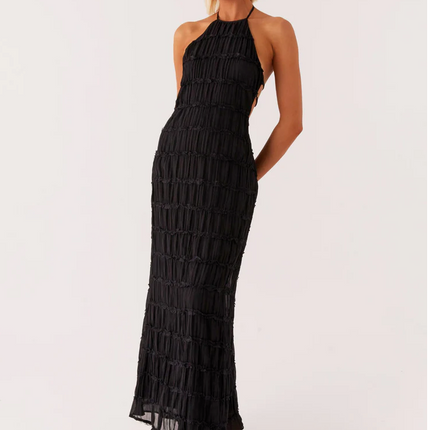 Women’s Textured Halter Maxi Dress