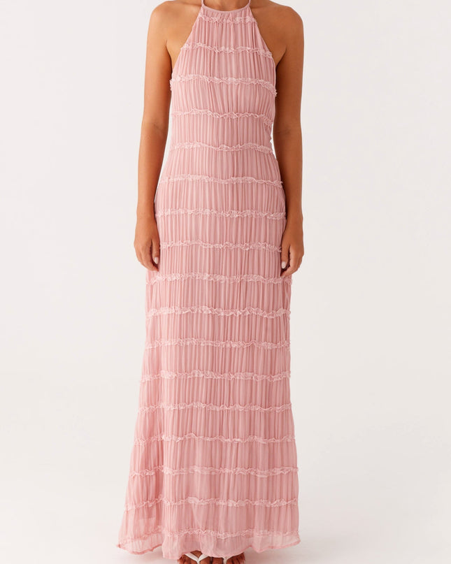 Women’s Textured Halter Maxi Dress