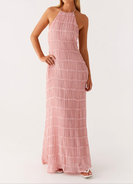 Women’s Textured Halter Maxi Dress