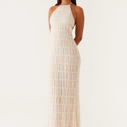 Women’s Textured Halter Maxi Dress