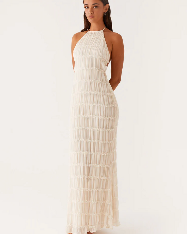 Women’s Textured Halter Maxi Dress