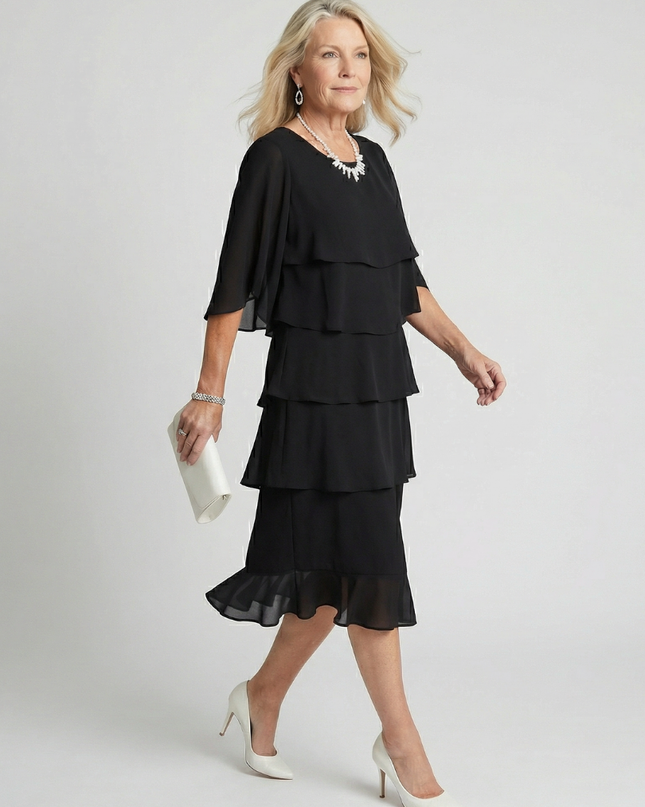 Women’s Tiered Chiffon Midi Dress