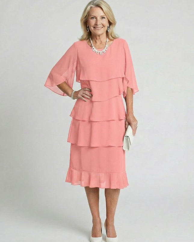 Women’s Tiered Chiffon Midi Dress