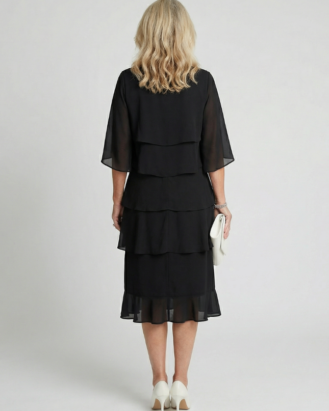 Women’s Tiered Chiffon Midi Dress