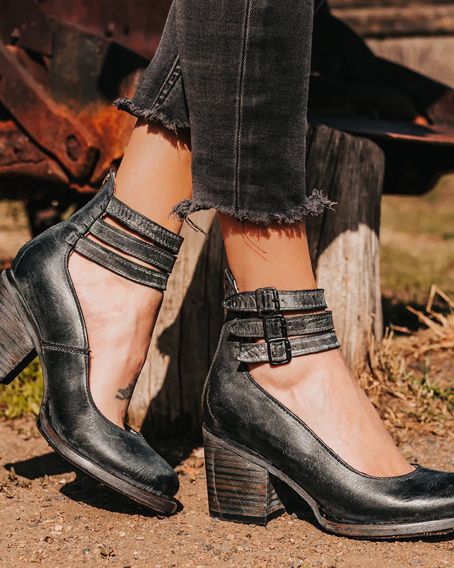 Women’s Triple Buckle Cutout Ankle Boots