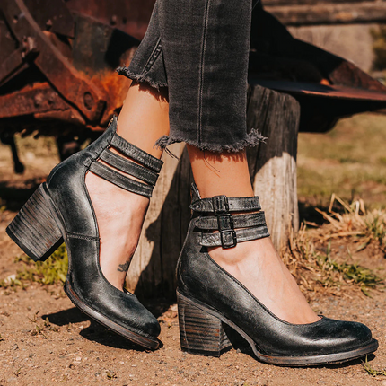Women’s Triple Buckle Cutout Ankle Boots