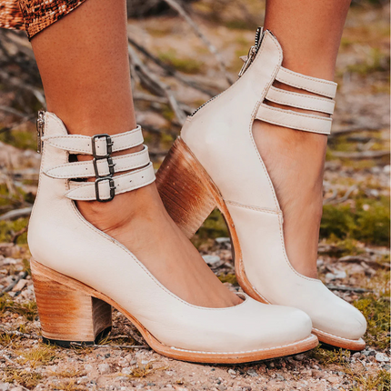 Women’s Triple Buckle Cutout Ankle Boots