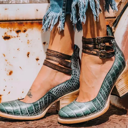 Women’s Triple Buckle Cutout Ankle Boots