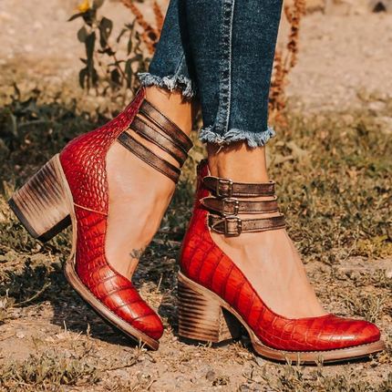 Women’s Triple Buckle Cutout Ankle Boots