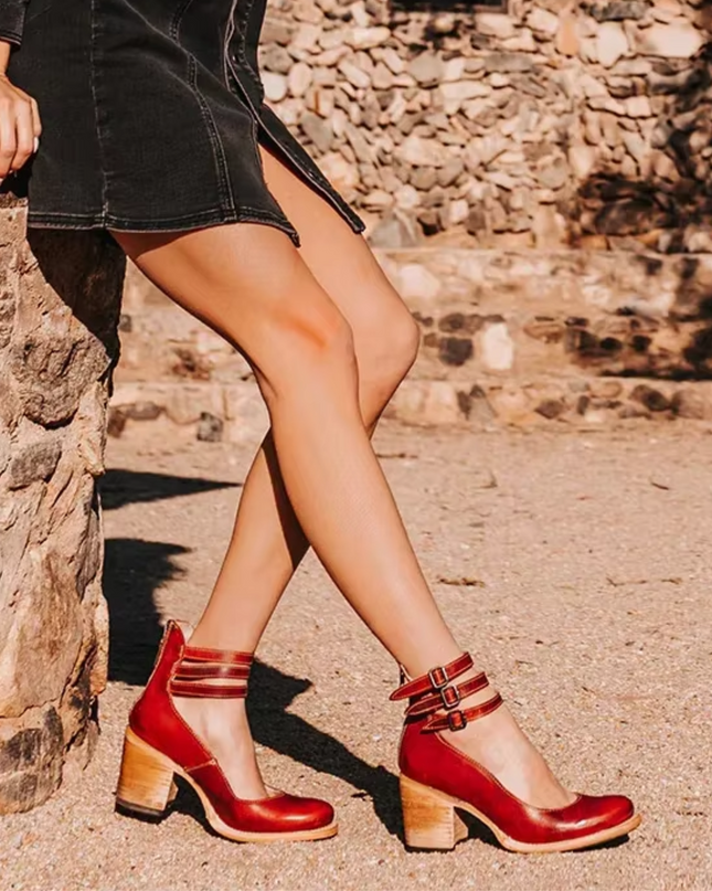 Women’s Triple Buckle Cutout Ankle Boots